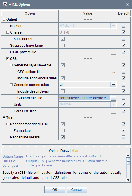 HTML Option Inspector